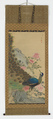 Peacock and Peonies, Maruyama Ōkyo 円山応挙 (Japanese, 1733–1795), Hanging scroll; ink, color, and gold paint on silk, Japan